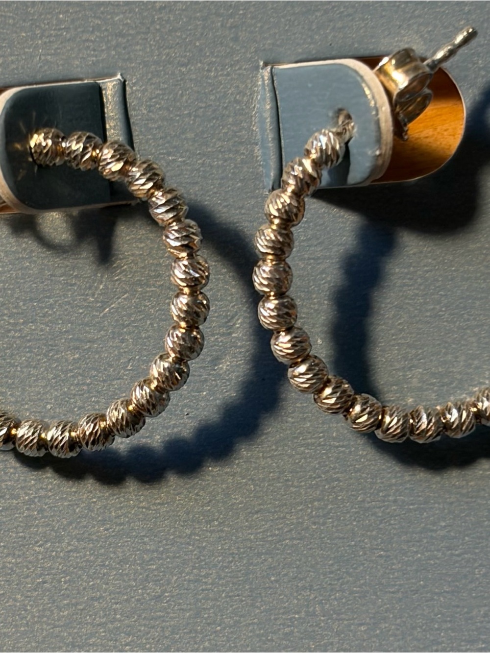 Mia Fiore 925 Sterling Silver Textured Hoop Earrings NIB - Picture 2 of 5